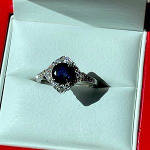 Sapphire Engagement Ring 14k WG